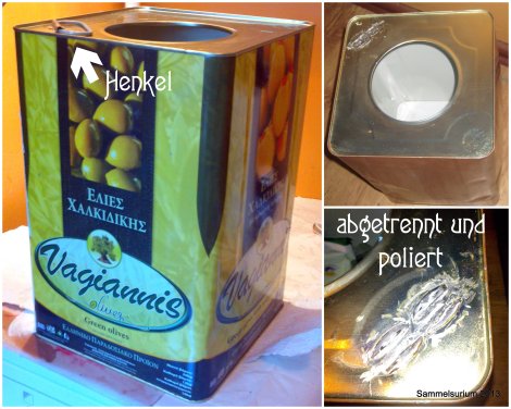 Olivendose, Upcycling, Polstern, 